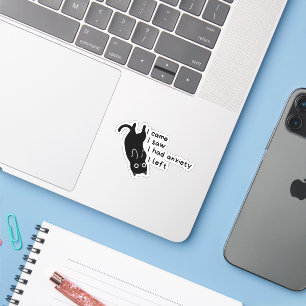 Funny Anxiety Cat Sticker – Introvert