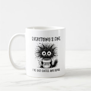 Funny Anxious Cat Coffee Everything's Fine Mug