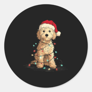 Funny Ao Christmas Graphics Dog Lights Lover  Classic Round Sticker