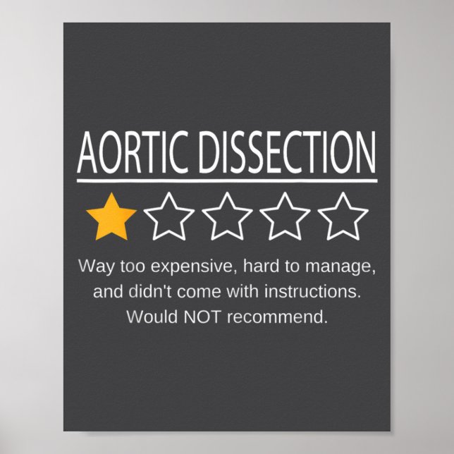 Funny Aortic Dissection One Star Would Not Recomme Poster (Front)