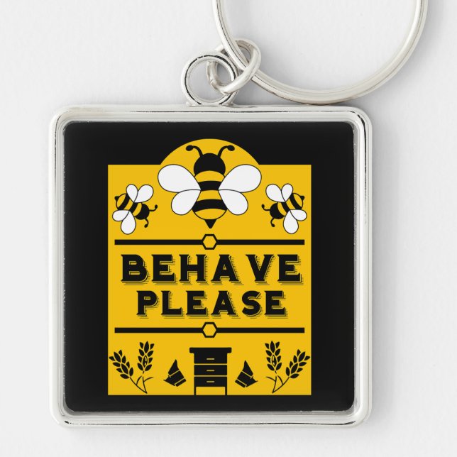 Funny Apiary Honey Farmer Key Ring (Front)