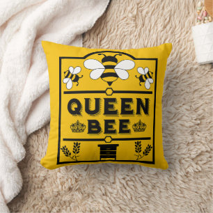 Funny Apiary Honey Queen Bee Cushion