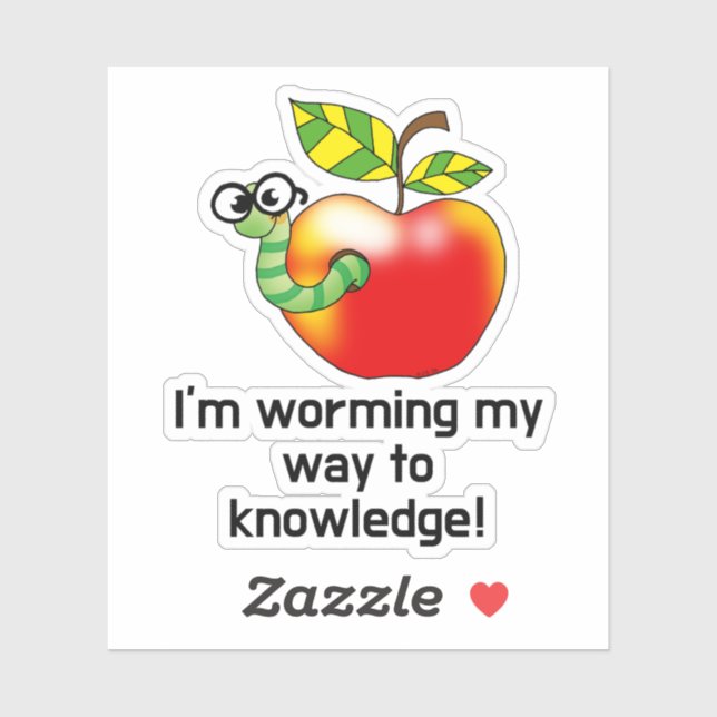 Funny apple and worm education pun art (Sheet)