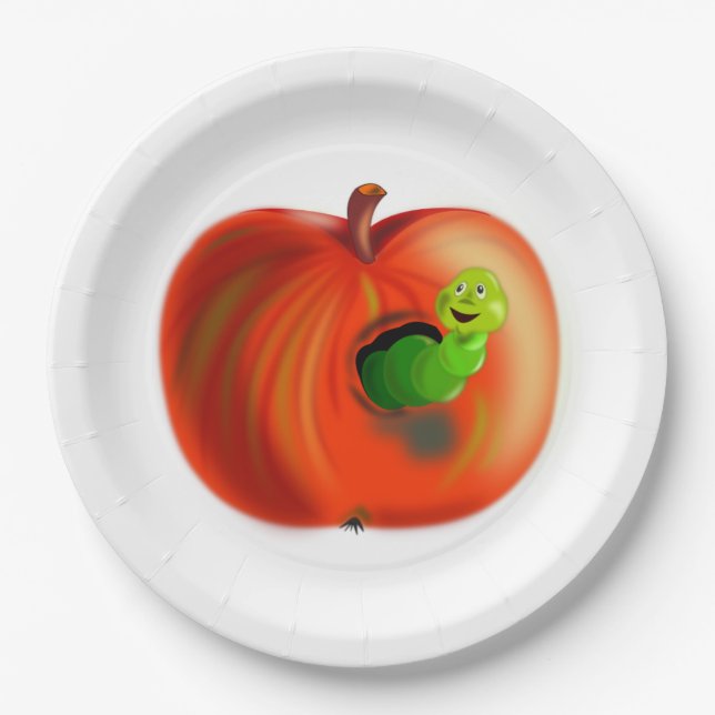 Funny Apple Paper Plates (Front)