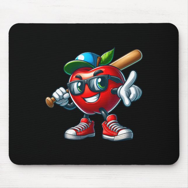 Funny Apple Playing Sell Fruit Lover Sell Player  Mouse Pad (Front)