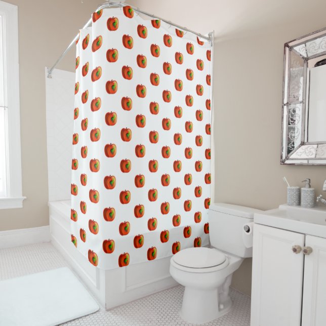 Funny Apple Shower Curtain (In Situ)