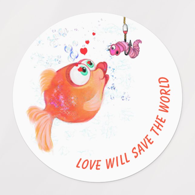 Funny Apple Worm Labels - Custom Text (Design 1)