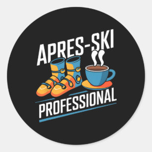 Funny Apres-ski Professional Alpine Skier Classic Round Sticker