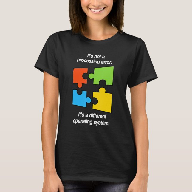 Funny April Autism Awareness Ribbon Puzzle Autisti T-Shirt (Front)