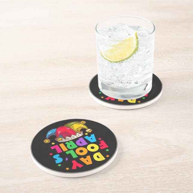 Funny April Fool's Day Pranks Kit 1st April Jokes Coaster (Side)