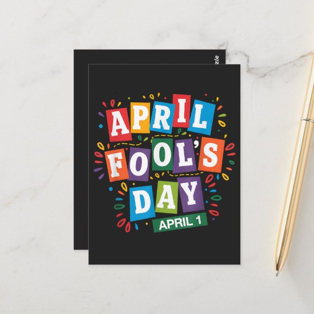 Funny April Fools Day Pranks Kit Postcard (Front/Back In Situ)