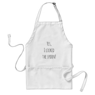 Funny Apron for a Cook. Yes, I licked the spoon