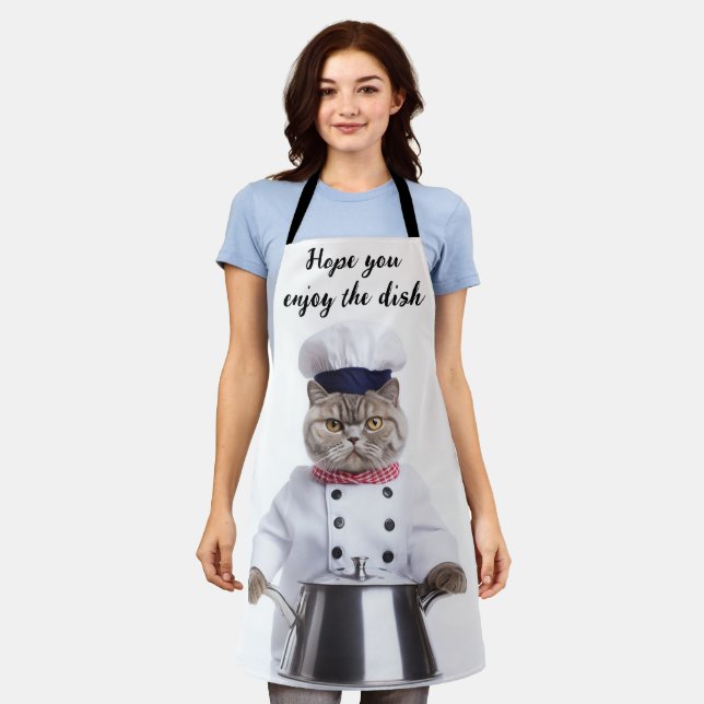 Funny Apron for British Cat Lovers  (Worn)