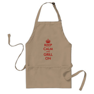 Funny apron for men   Keep calm and grill on