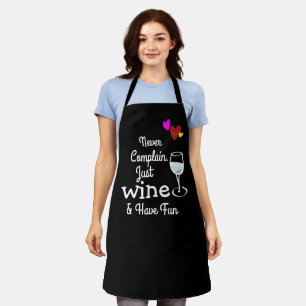 Funny aprons, Custom Sassy Wine Personalised Black Apron