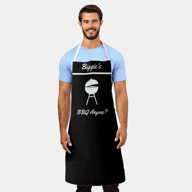 Funny Aprons, Personalised BBQ Anyone Grill Chef Apron (Worn)