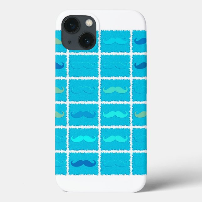 Funny Aqua Moustache Case-Mate iPhone Case (Back)