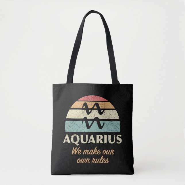 Funny Aquarius Zodiac Rules Tote Bag (Front)