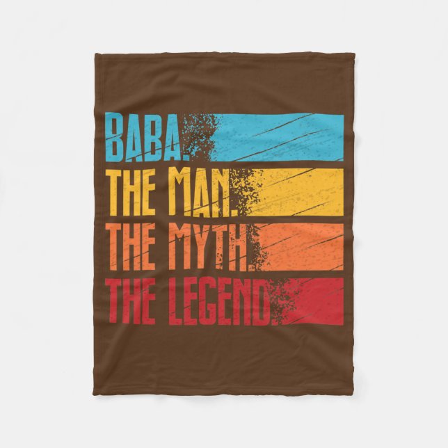 Funny Arabic Dad Arabic Father Best Baba Ever Fleece Blanket (Front)