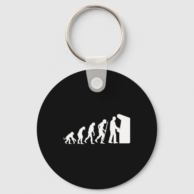 Funny Arcade Evolution Arcade Old School Video Gam Key Ring (Front)