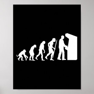 Funny Arcade Evolution Arcade Old School Video Gam Poster