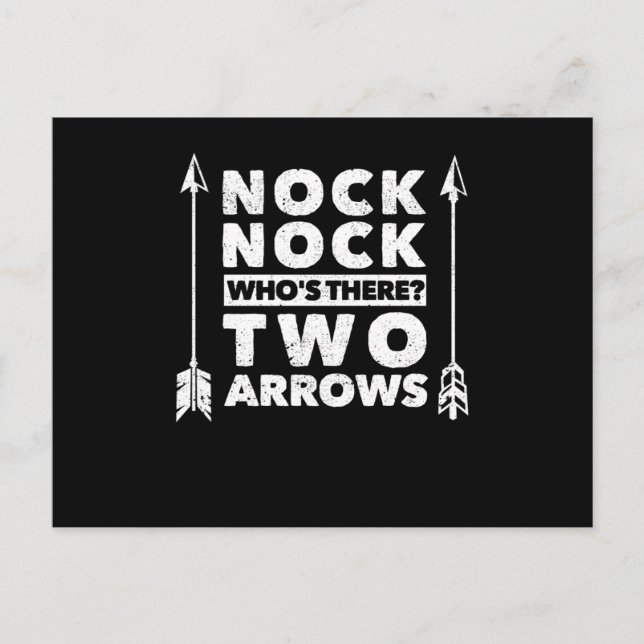 Funny archery archer Nock Nock Postcard (Front)