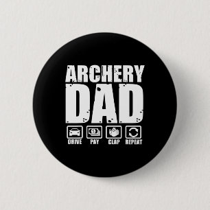 Funny Archery Dad Proud Archer Father Humour Fathe 6 Cm Round Badge
