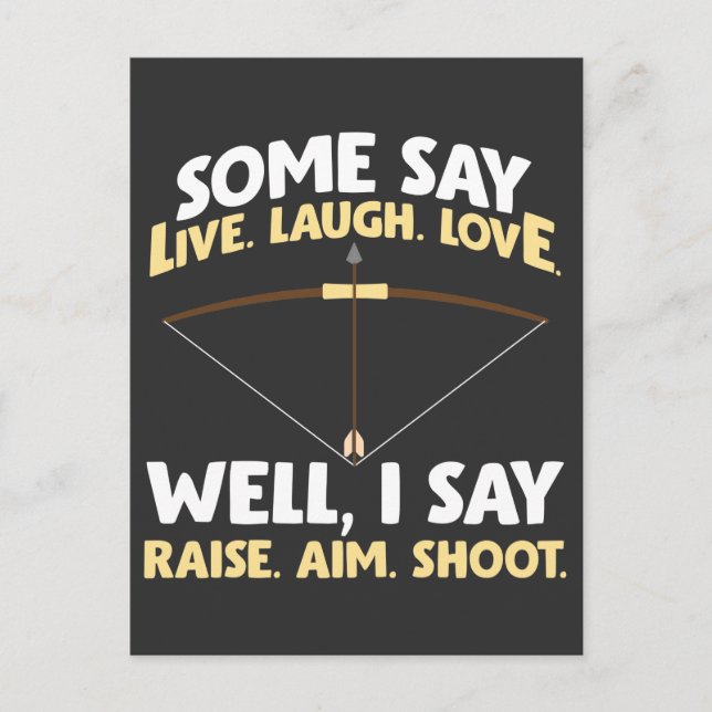 Funny Archery Raise Aim Shoot Bow Archer Postcard (Front)
