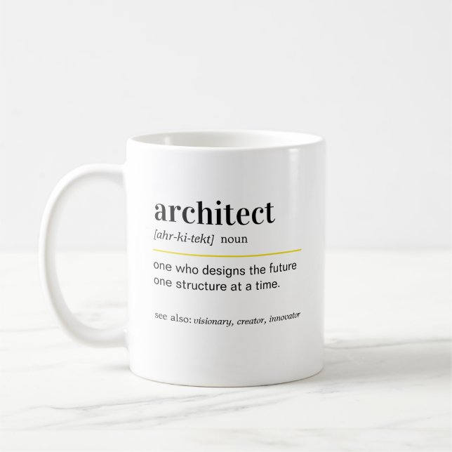 Funny Architect Definition Gift Coffee Mug (Left)