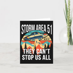 Funny Area 51 They Can't Stop Us All Shirts Alien  Card