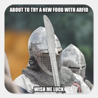 Funny ARFID Knight Meme  Square Sticker