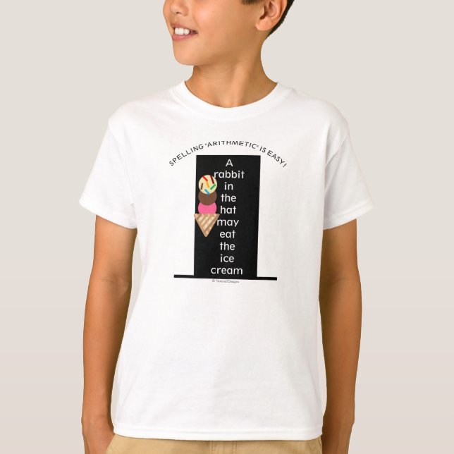 Funny Arithmetic Ice Cream Black Hat T-Shirt (Front)
