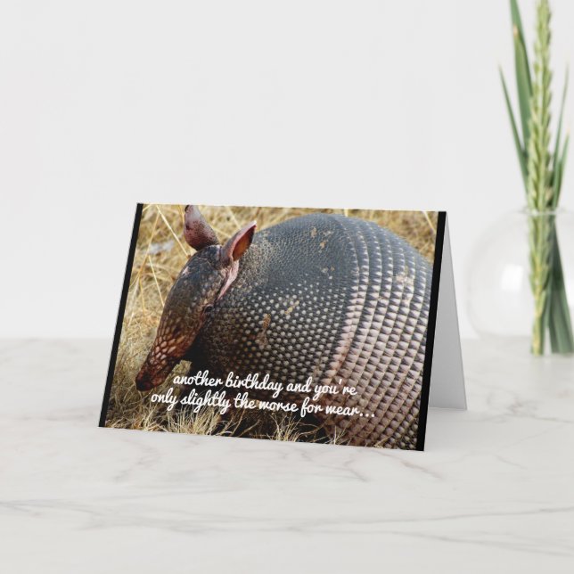 funny armadillo birthday card humour (Front)