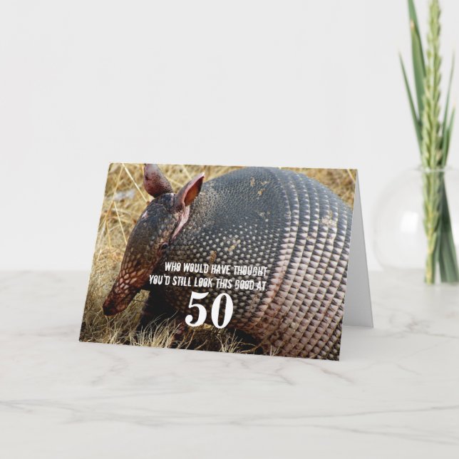 funny armadillo birthday card humour (Front)