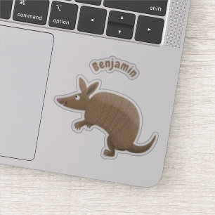 Funny armadillo happy cartoon illustration