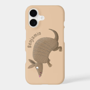 Funny armadillo happy cartoon illustration