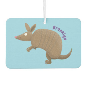Funny armadillo happy cartoon illustration car air freshener