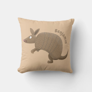 Funny armadillo happy cartoon illustration cushion
