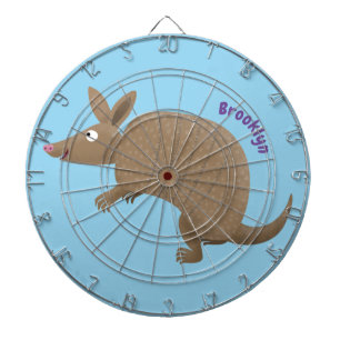 Funny armadillo happy cartoon illustration dartboard