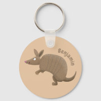 Funny armadillo happy cartoon illustration