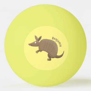 Funny armadillo happy cartoon illustration ping pong ball