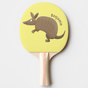 Funny armadillo happy cartoon illustration ping pong paddle