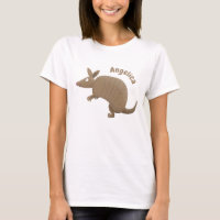 Funny armadillo happy cartoon illustration