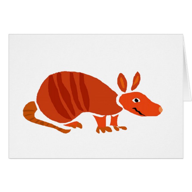 Funny Armadillo Primitive Art Design (Front Horizontal)