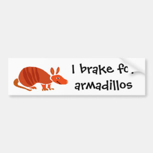 Funny Armadillo Primitive Art Design Bumper Sticker