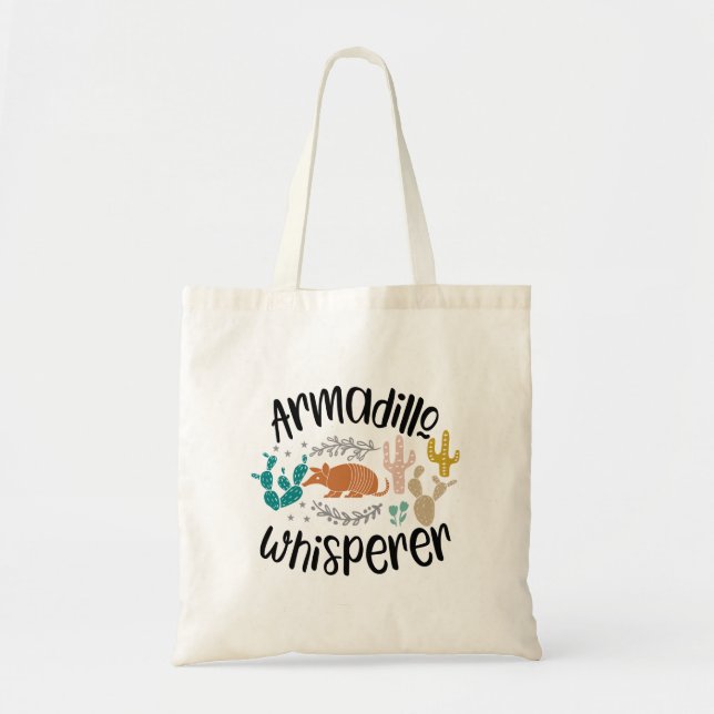 Funny Armadillo Slogan Tote Bag (Front)