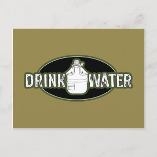 Funny Army "Drink Water" Postcard