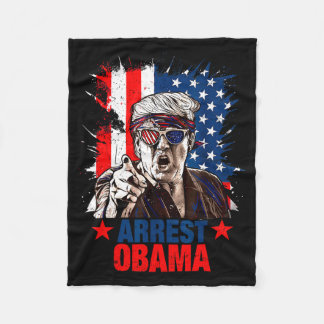 Funny Arrest Obama 2025 Shirt Arrest Obama 2025 T- Fleece Blanket