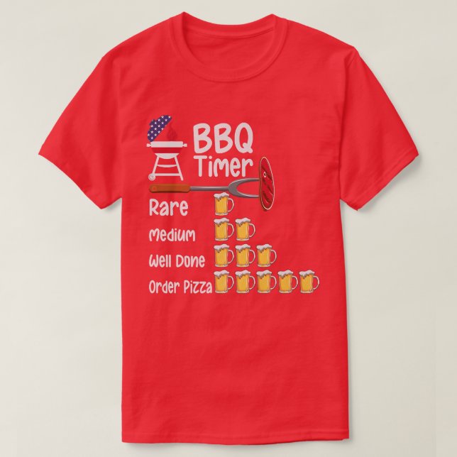 Funny art BBQ Timer Grilling barbecue grilling Pre T-Shirt (Design Front)