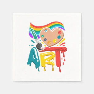 Funny Art Lover Colourful Paint Brush Artist Napkin